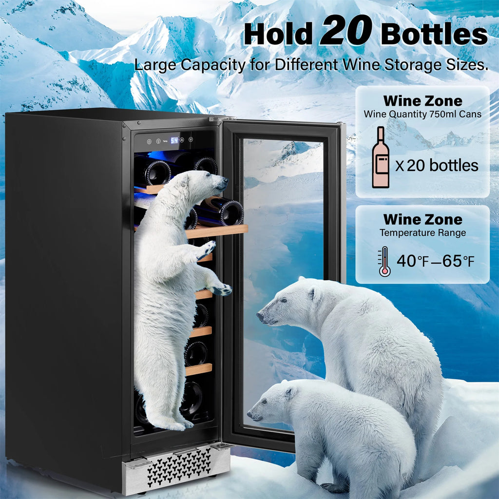 12 Bottle Compressor Wine Cooler Refrigerator with Glass Door and Safety Lock M599657