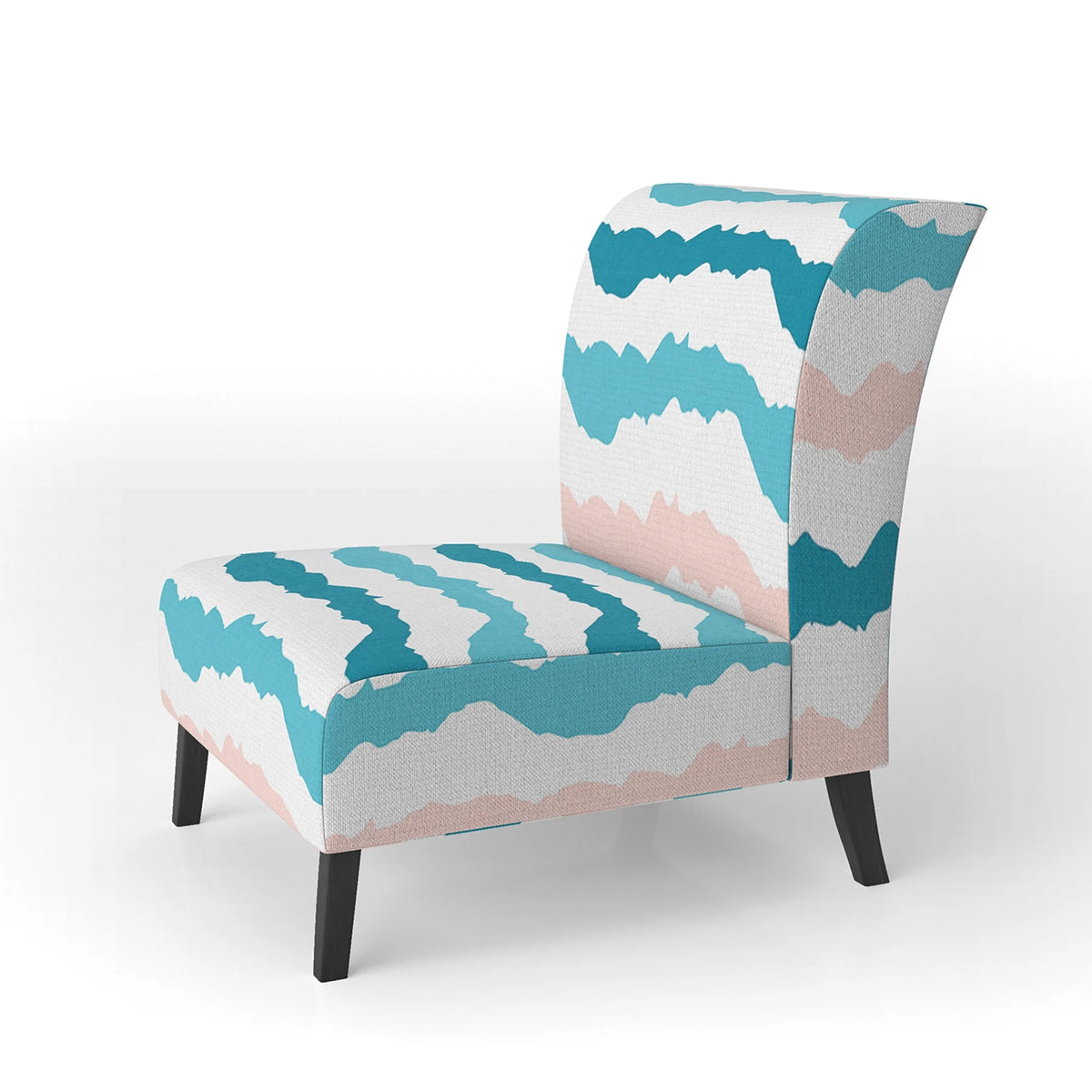 Blue Striped Upholstered Accent Chair P765