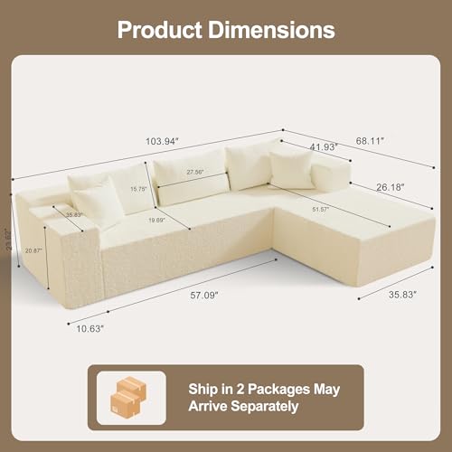 104" Black Modular Sectional Sofa with Chaise Y439715
