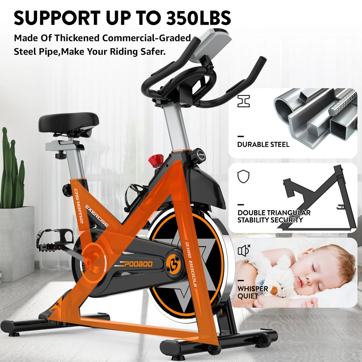 Indoor Cycling Bike with Silent Magnetic Resistance W828219