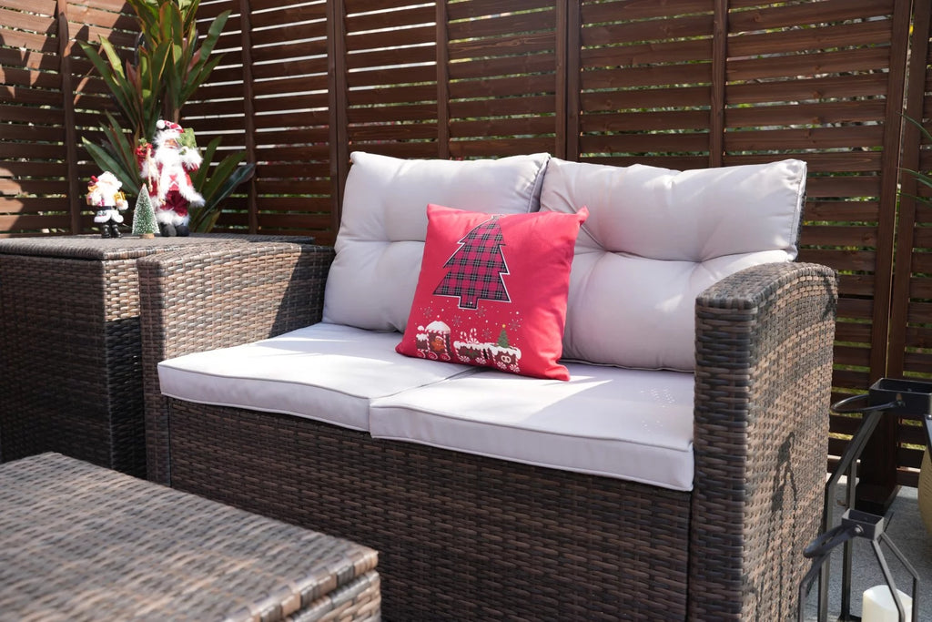 6-Piece Wicker Outdoor Sofa Set with Cushions A56573