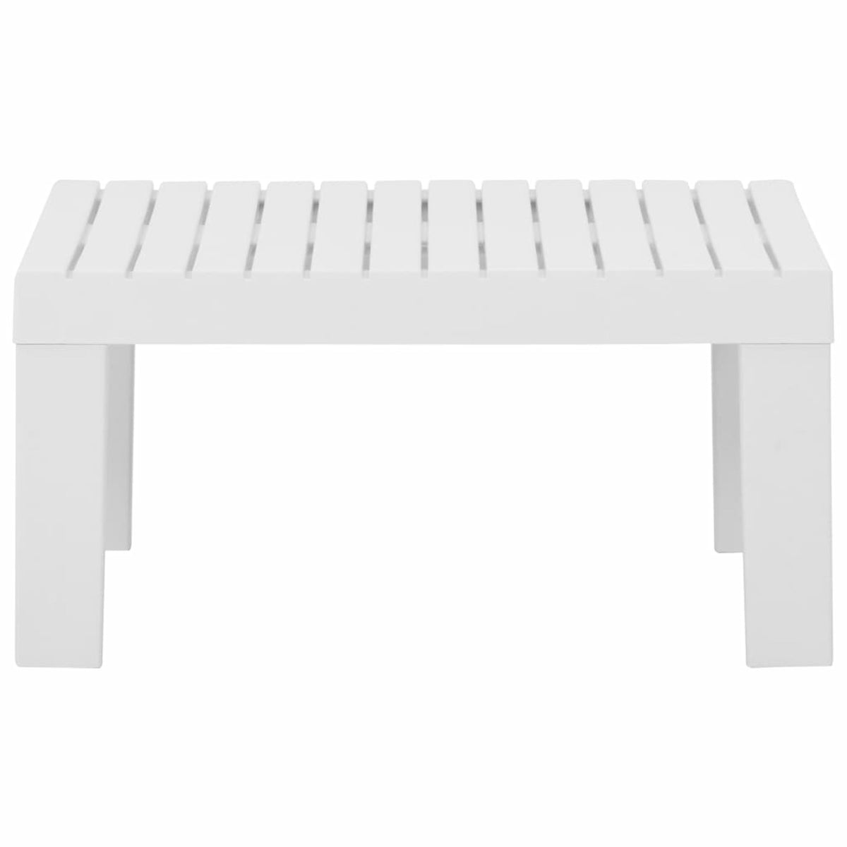3 Piece Patio Lounge Set with Anthracite Cushions, 2 Benches and Table, Plastic White Outdoor Sectional Sofa Set C4243