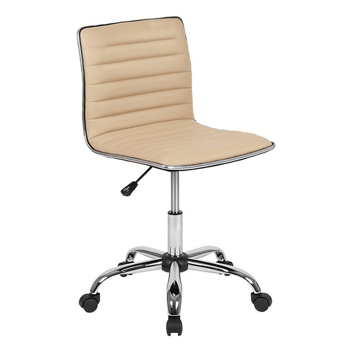 Tan Vinyl Low Back Swivel Office Chair S70065