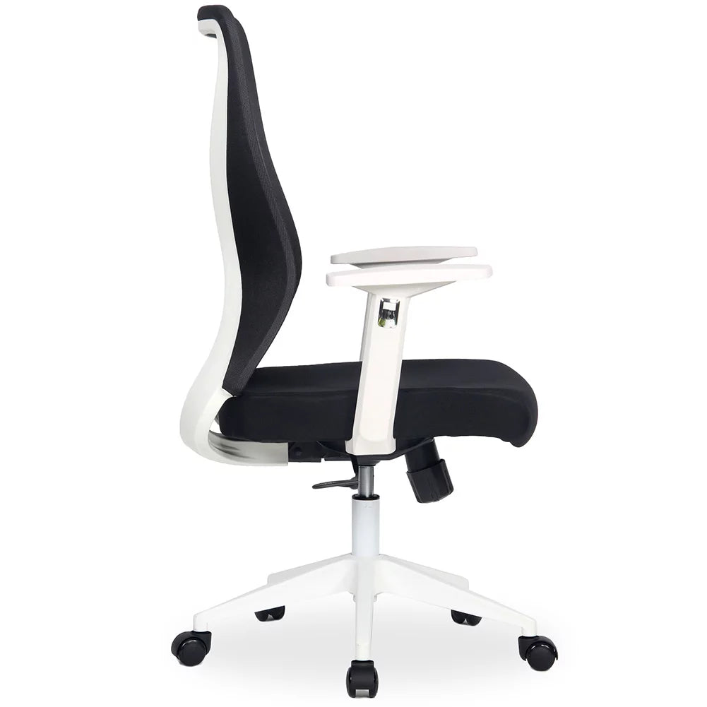 White Black Mid-Back Office Task Chair N361