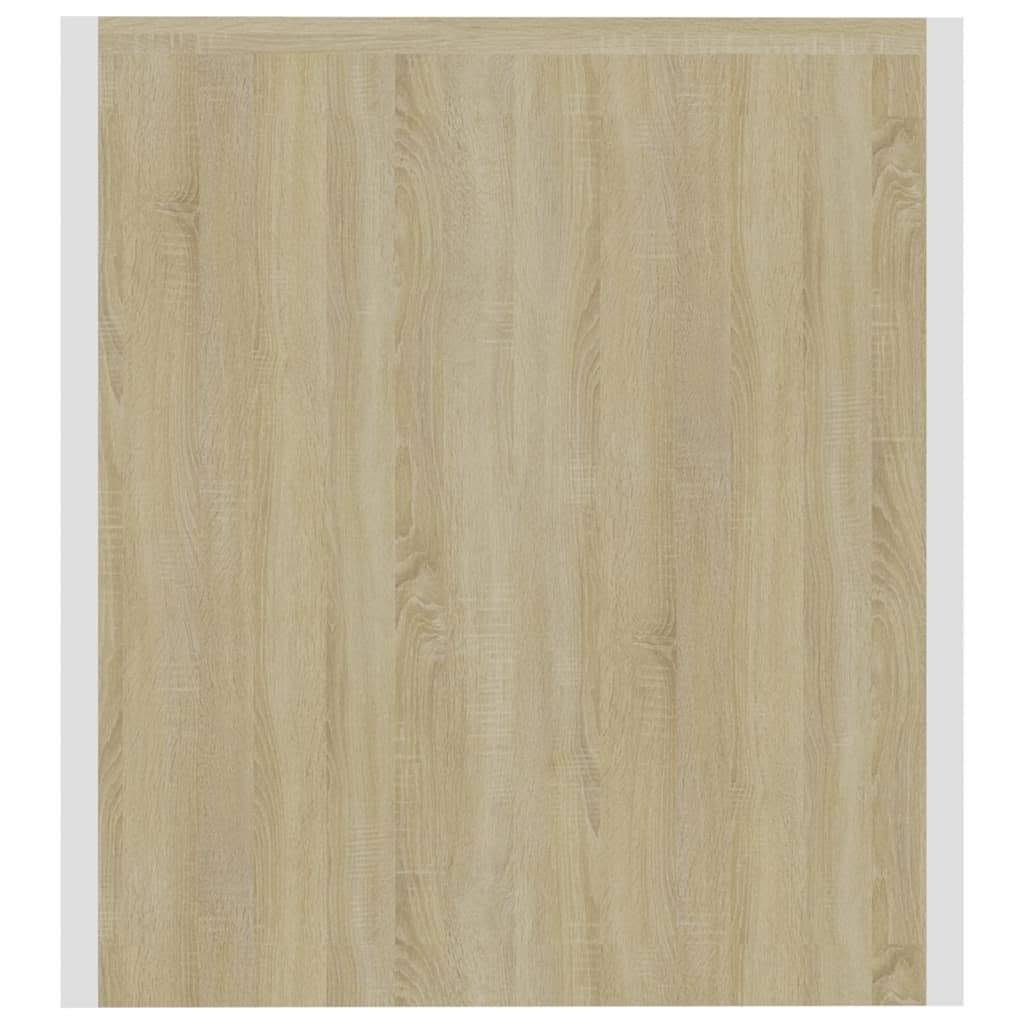 White Sonoma Oak TV Cabinet with LED Lights O974829