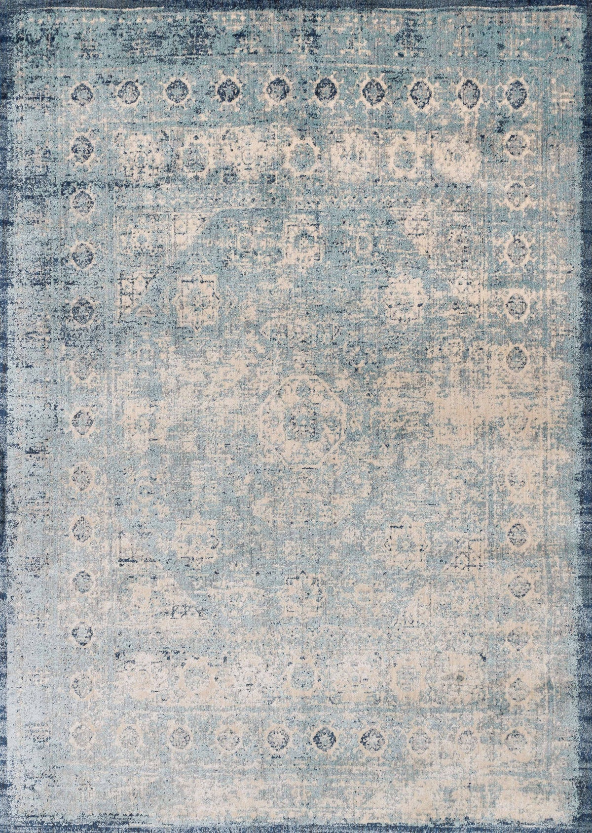Lt. Blue Ivory Rug P51205