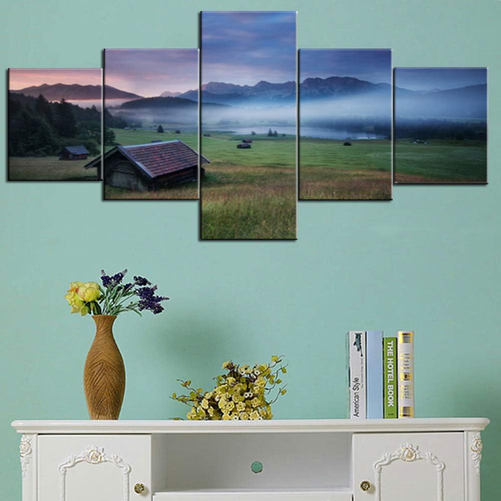 5 Piece Framed Canvas Landscape Art (60''Wx32''H) C434