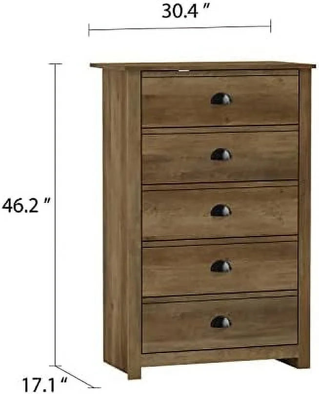 5 Drawer Wood Dresser Q251