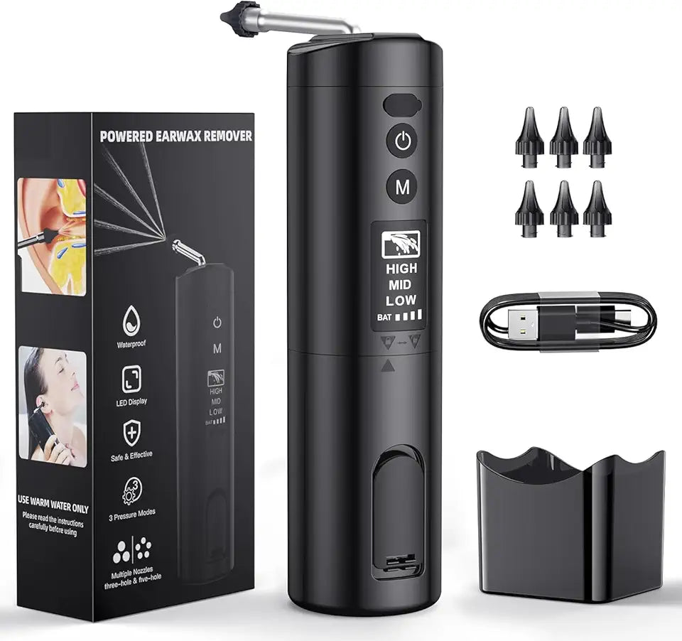 Electric Ear Wax Removal Kit with 6 Reusable Tips L53418