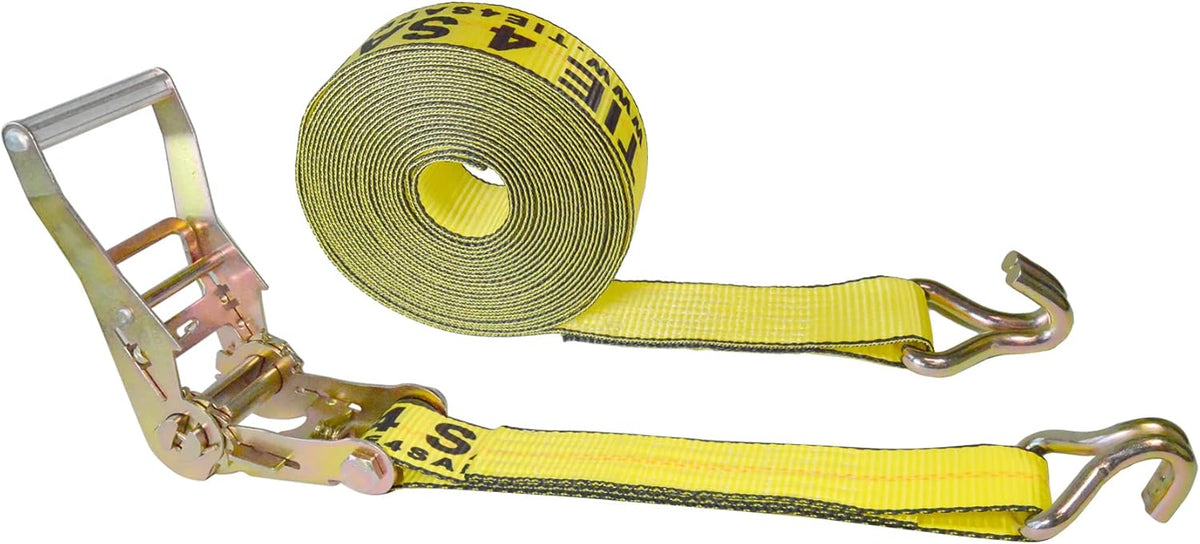 2.5 oz x 30 ft Tie Down Double Wire J Hook Ratchet Straps (Blue, 4 Pack) O7702