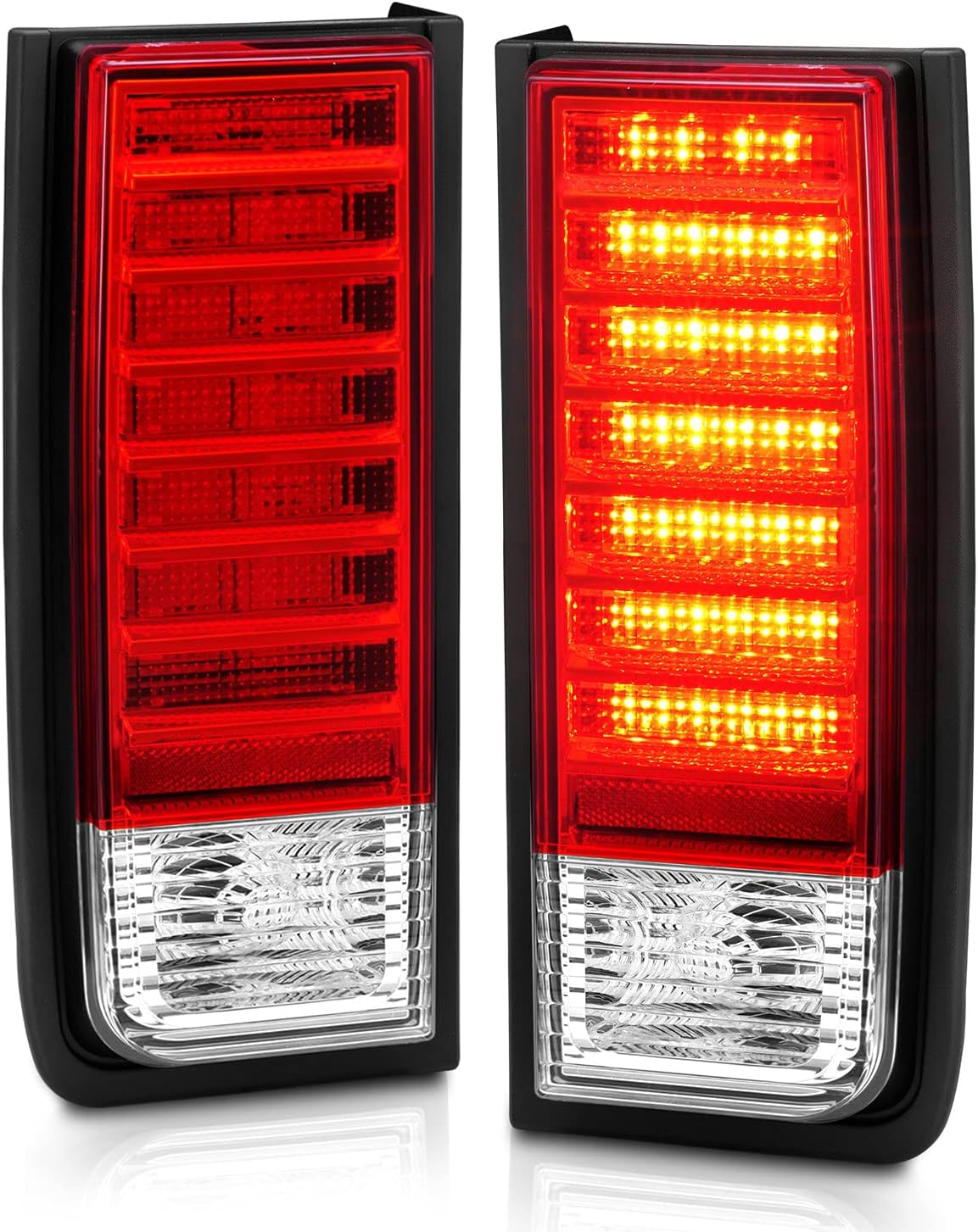 Red/Clear LED Brake Turn Signal Tail Lights Set for Hummer H2 F62176