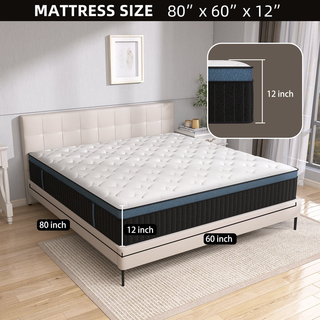 Queen 12 inch Hybrid Mattress Y1722