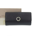 Pre-Owned Black Leather Long Wallet K50022