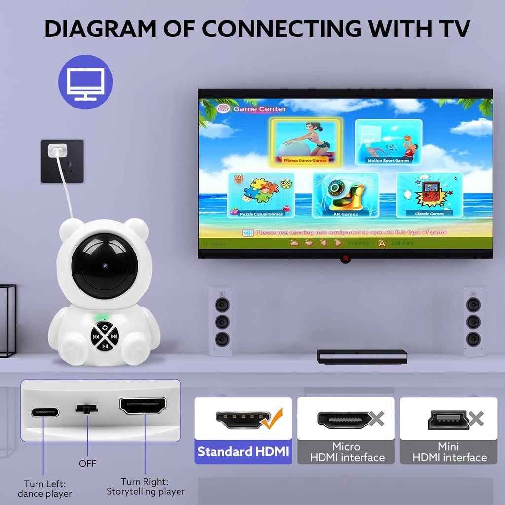 Electronic Dance Mat with HD Camera for HDMI Interface TV, Rechargeable Host & Remote Controller, Non-Slip J125047