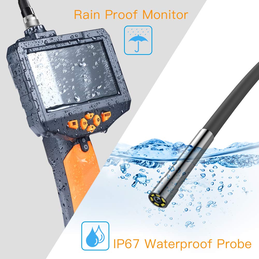 5.5mm Endoscope Camera with Light, Flexible Probe, Waterproof (3m/9.8ft) T898