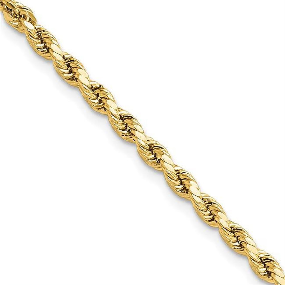 10 Karat Yellow Gold 3mm Diamond-cut Rope Chain U424