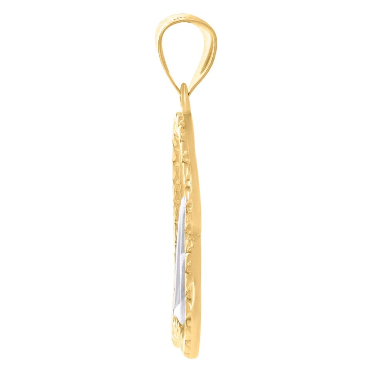 14k Two tone Gold Love Heart Charm Pendant Necklace U23526