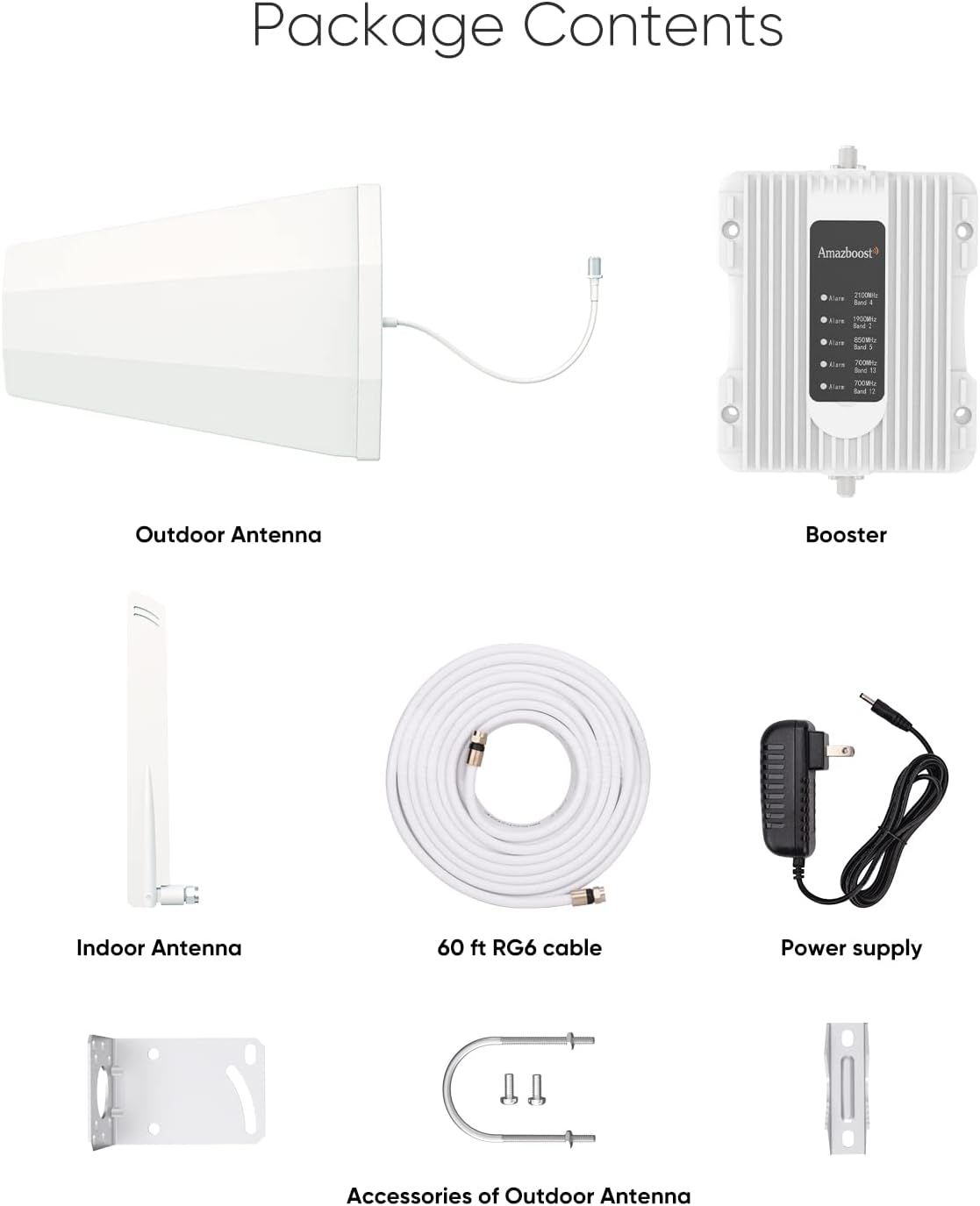 Cell Phone Signal Booster Kit for Home Up to 2,500 sq ft, Boosts 3G/4G/5G LTE Data S7199