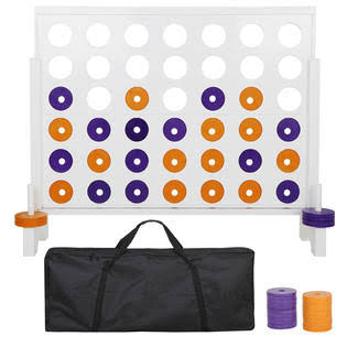 4 in A Row Wooden Board Game with Carry Case N618028