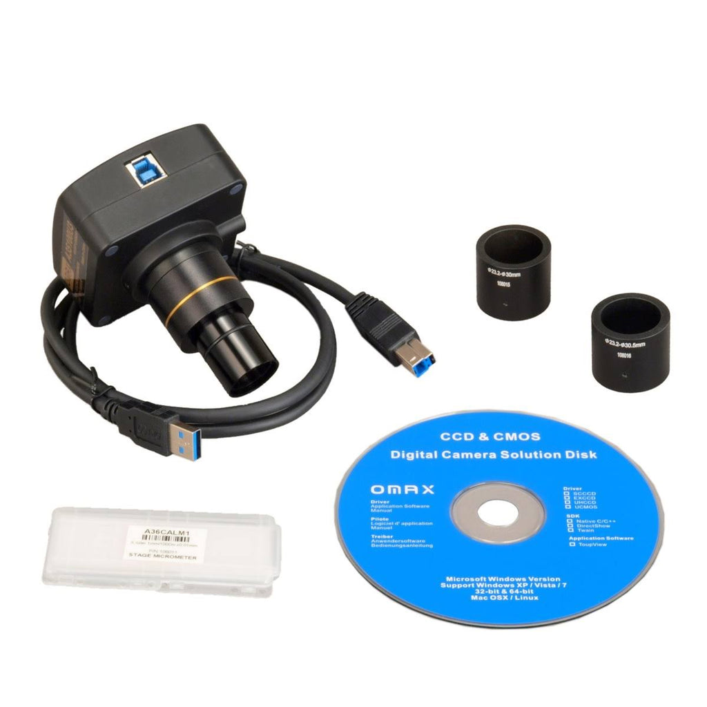 5MP USB3.0 Digital Camera for Microscope with 0.01mm Calibration Slide Y9995