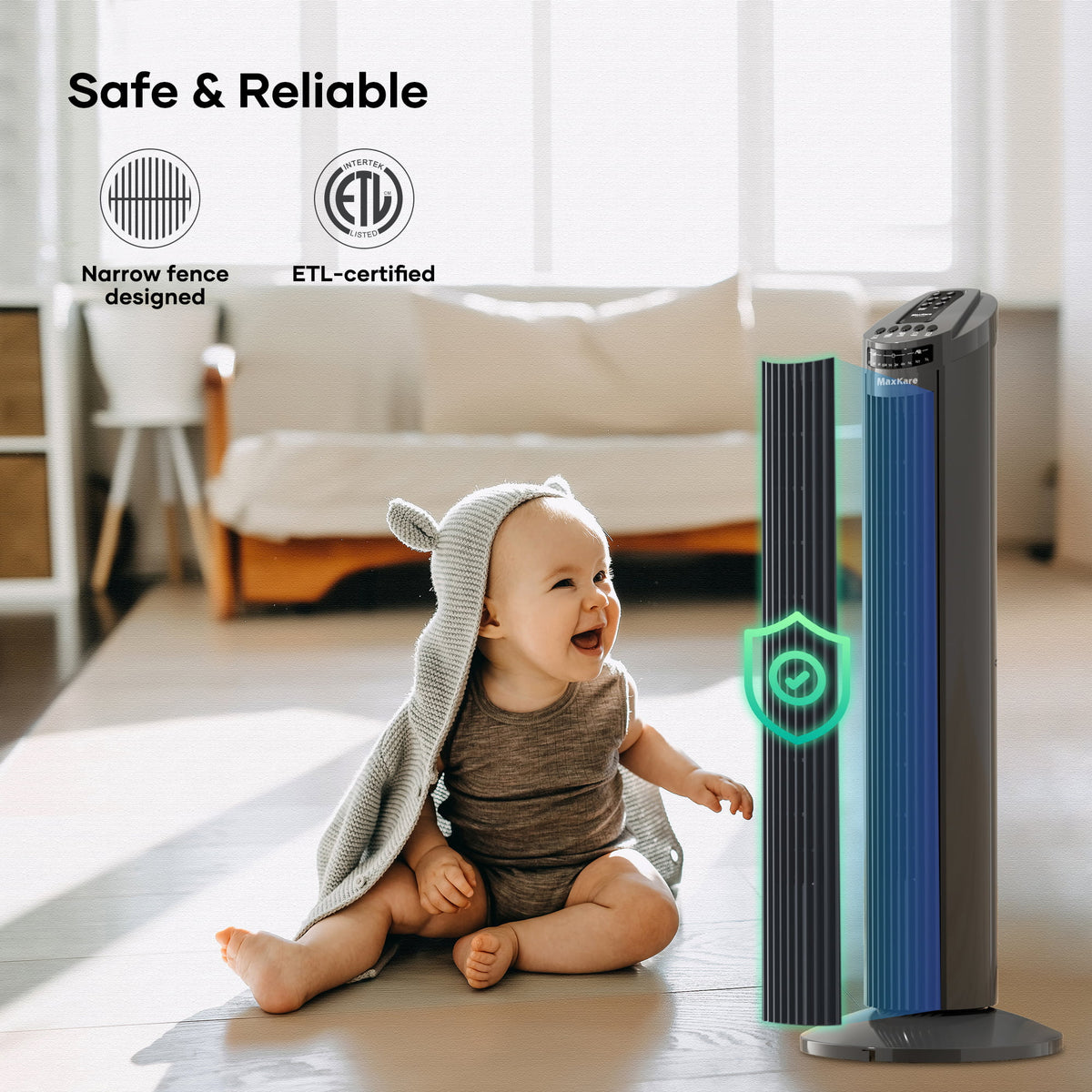 30 Tower Fan 120° Oscillating 60dB Quiet with Remote Control 3 Speeds 3 Wind Modes Timer Dark Gray N43348