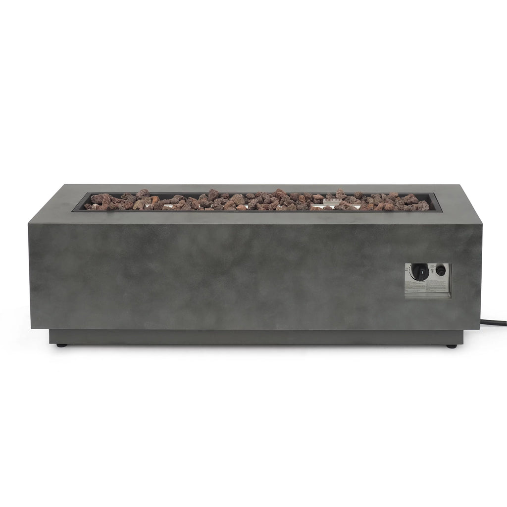Rectangular Concrete Fire Pit with Tank Holder X4331