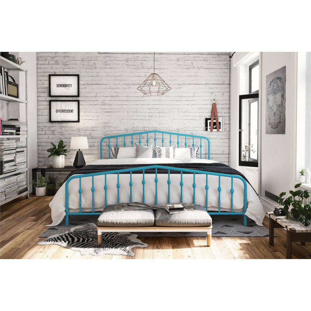 King Sea Blue Metal Bed E4951