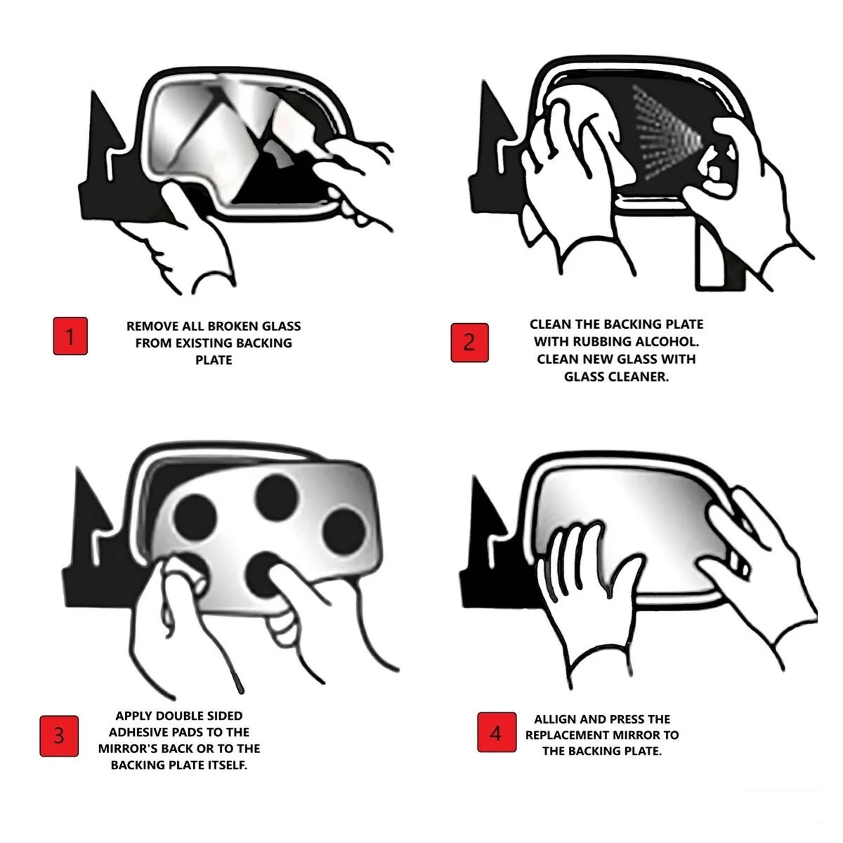 Left Driver Mirror Glass Lens with Adhesive A119205