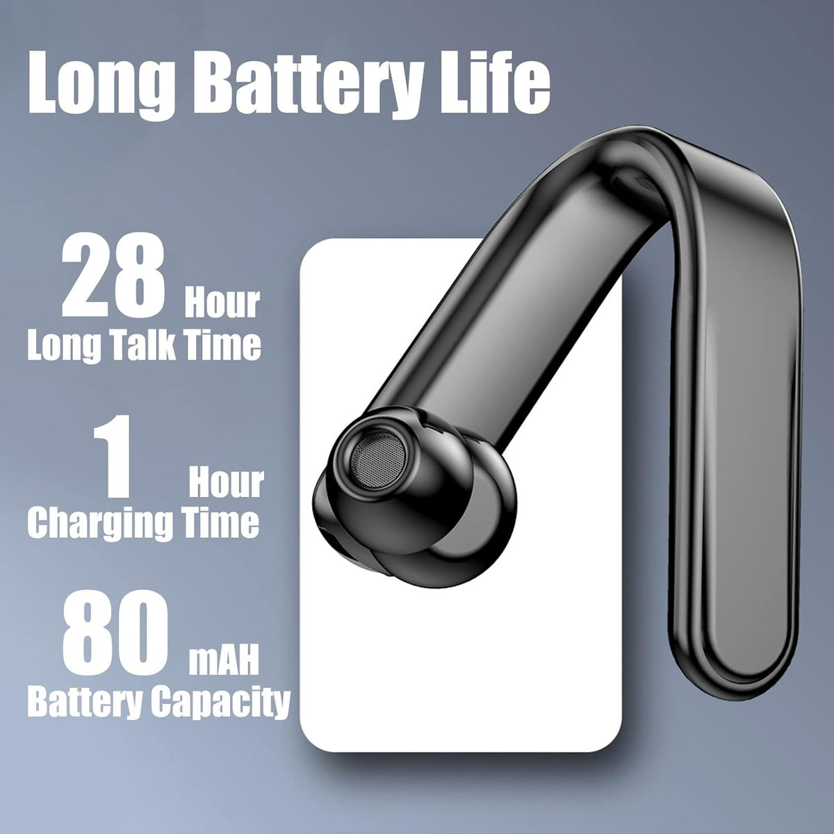 Bluetooth Headset with Mic Noise Canceling Hands-Free D7567