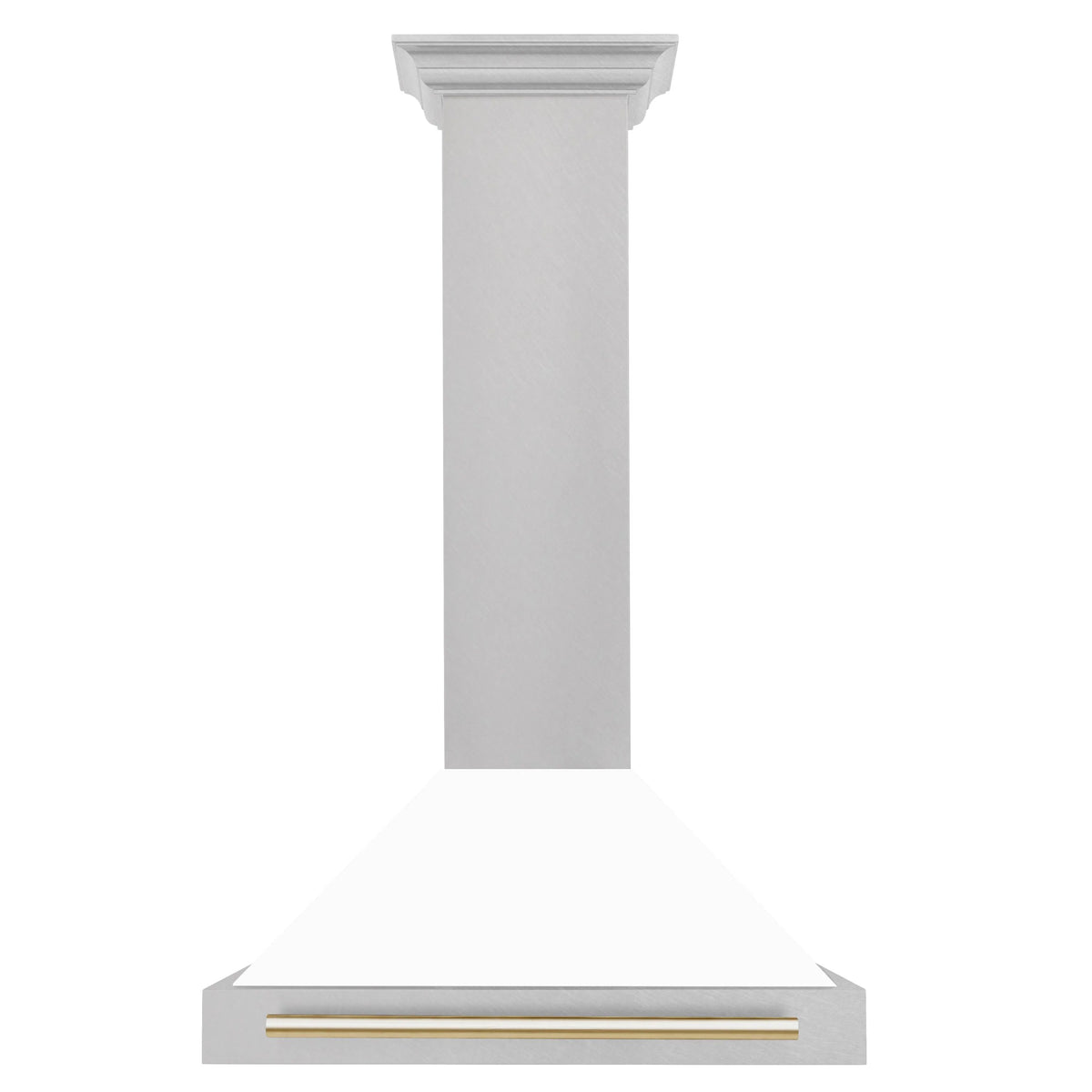 30 In Stainless Steel Range Hood with White Matte Shell and Gold Handle O588033