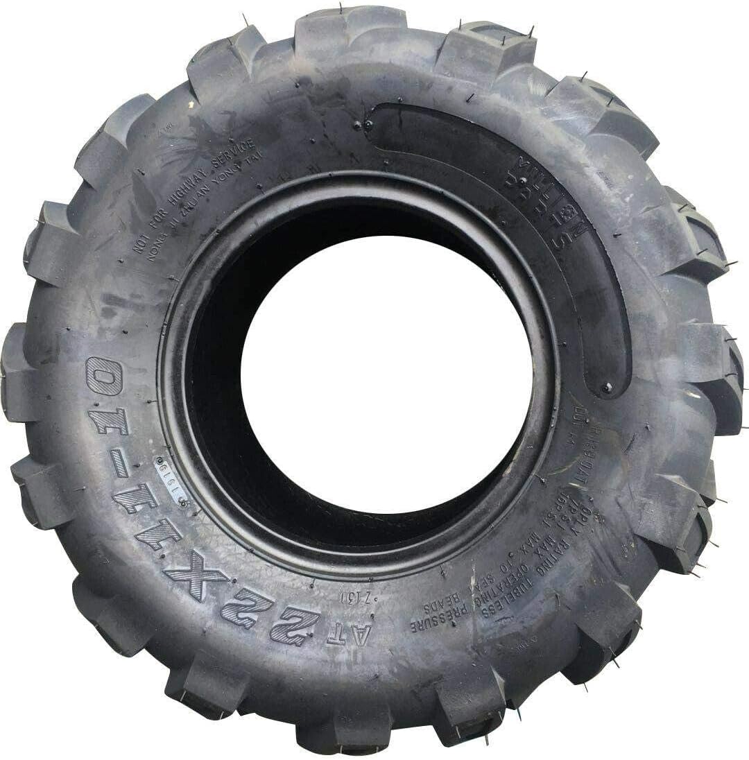 Set of 2 22X11-10 4 Ply Black Rubber Tires I100