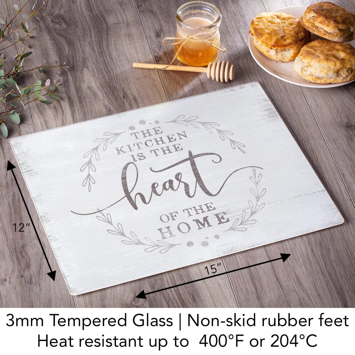 3mm Heat Tolerant Glass Cutting Board 15" by 12" B416