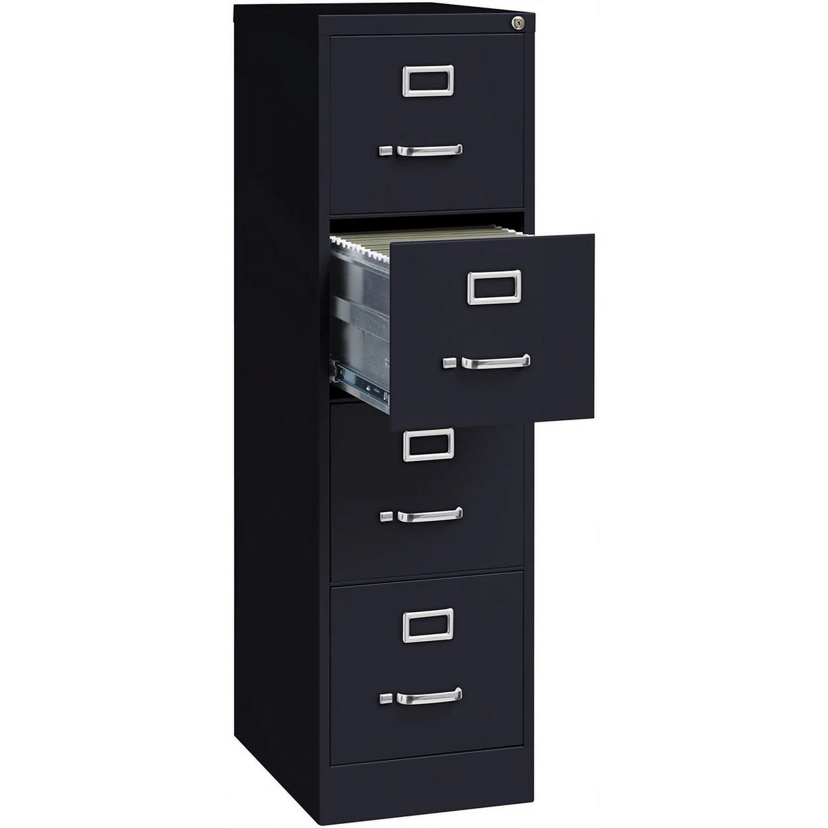 22" 4-Drawer Metal Vertical File Cabinet in Black Z3614