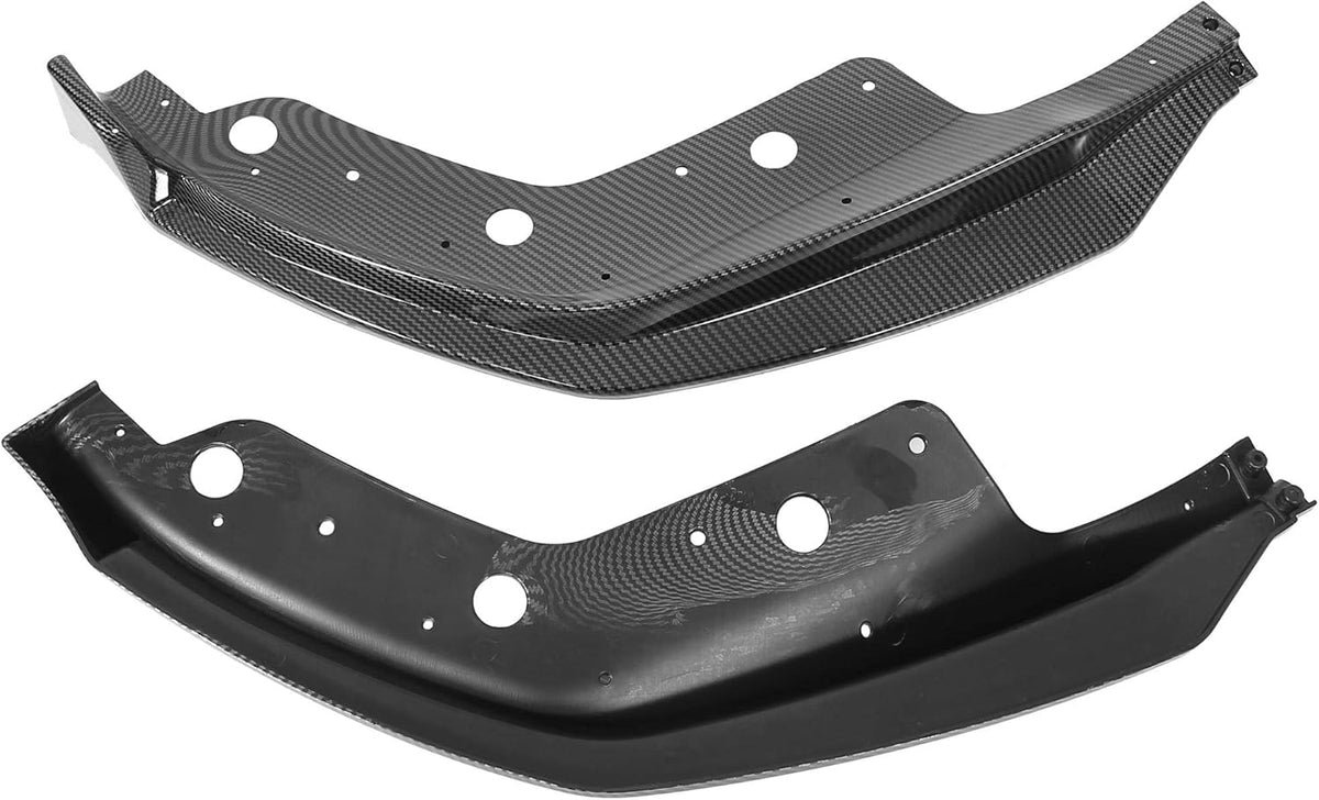 Black Front Bumper Lip Splitter Set Carbon Fiber Pattern J383168