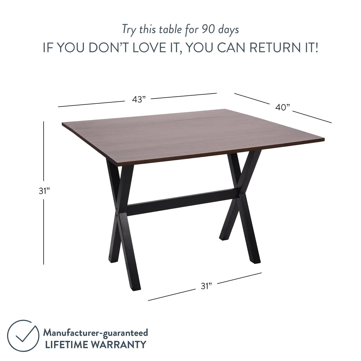 Solid Wood Drop Leaf Folding Desk Brown Y305676