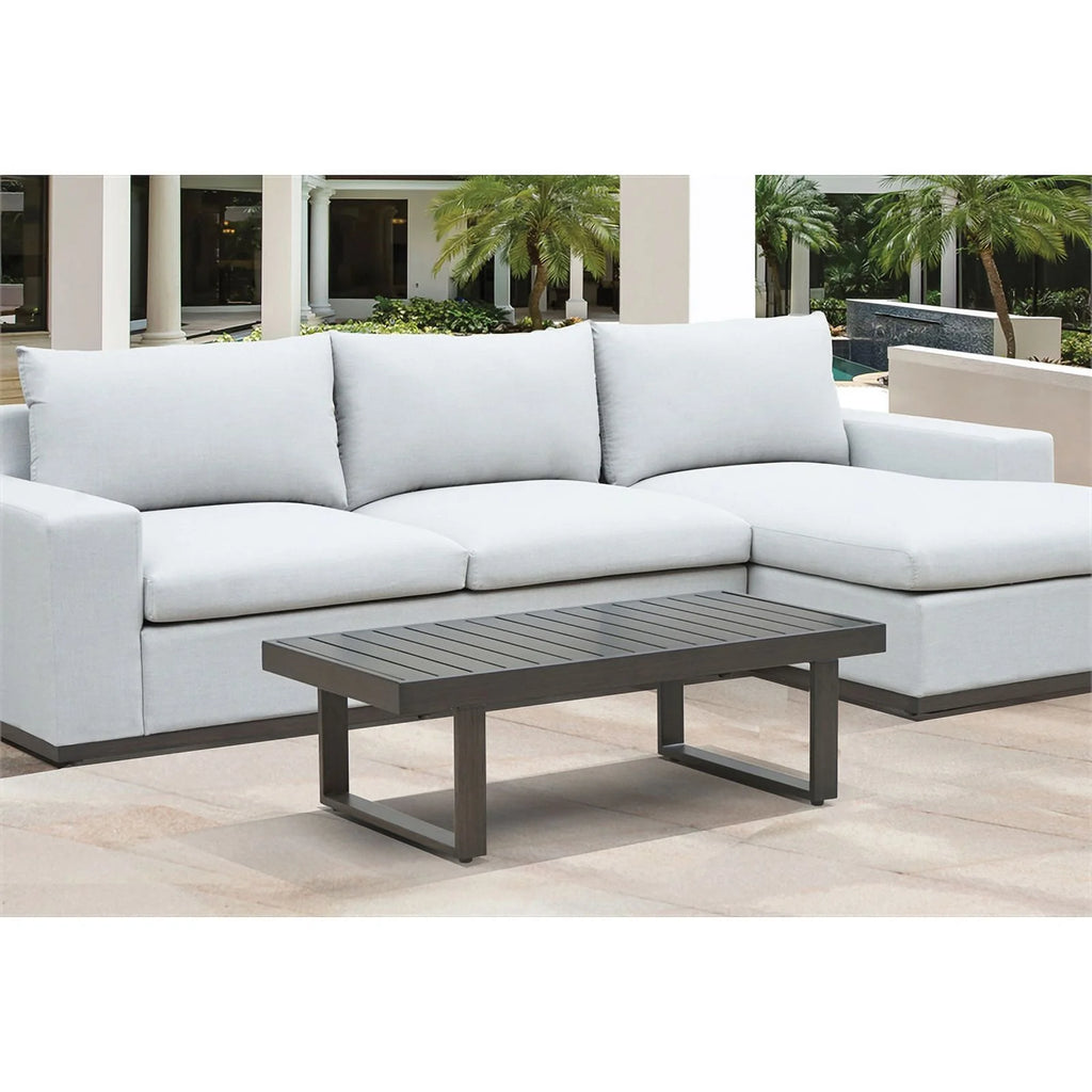 Brown Aluminum Patio Cocktail Table R723
