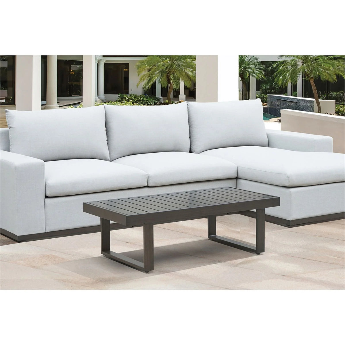 Brown Aluminum Patio Cocktail Table R723