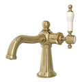 Polished Brass 1-Handle Single Hole Bathroom Sink Faucet with Drain W4540