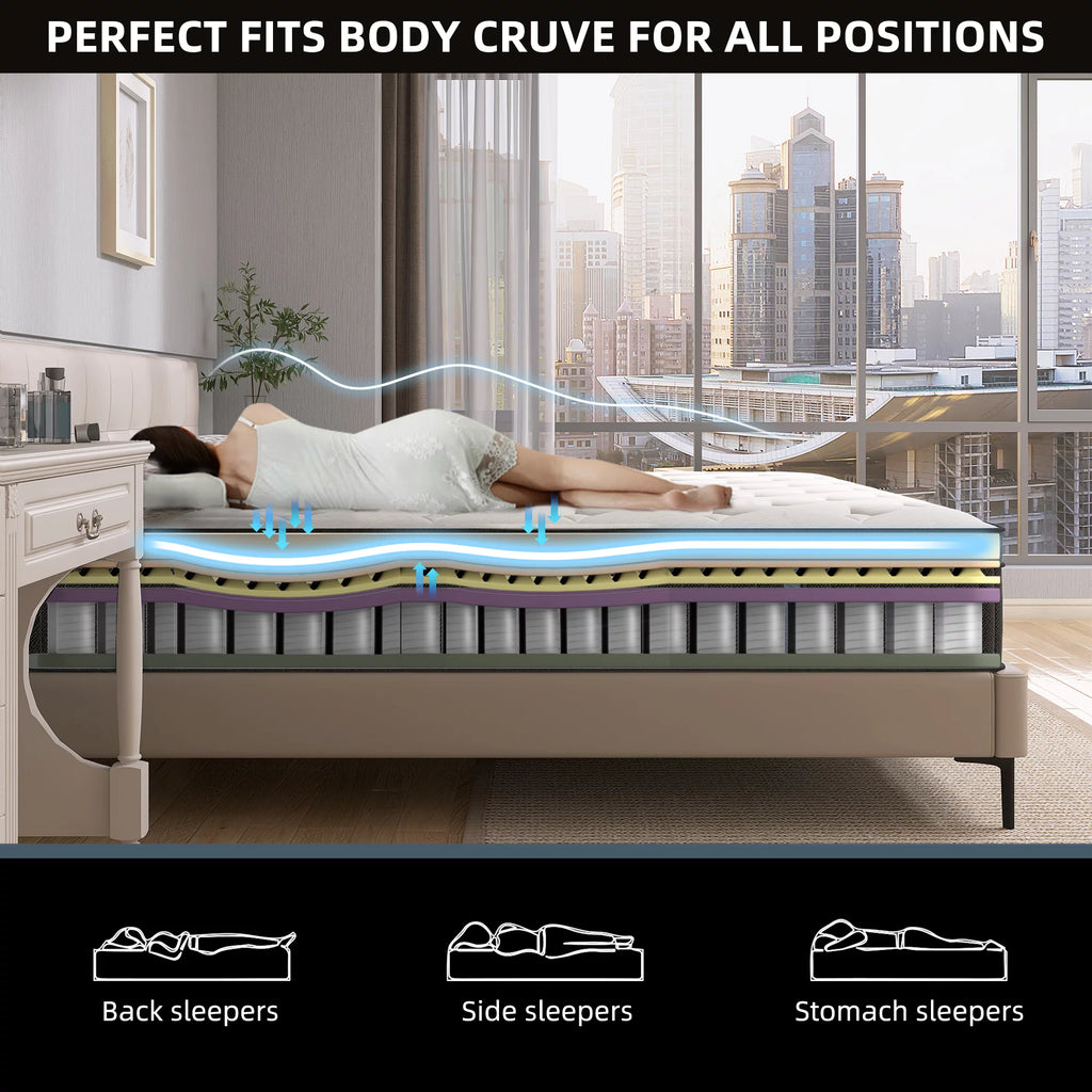 Queen 12 inch Hybrid Mattress Y1722
