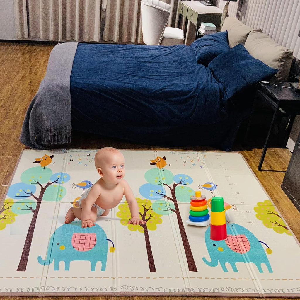 Reversible Extra Large Thick Foam Play Mat with Travel Case, 78x59 E6969