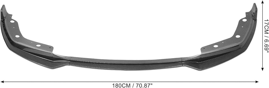 Black Front Bumper Lip Splitter Set Carbon Fiber Pattern J383168