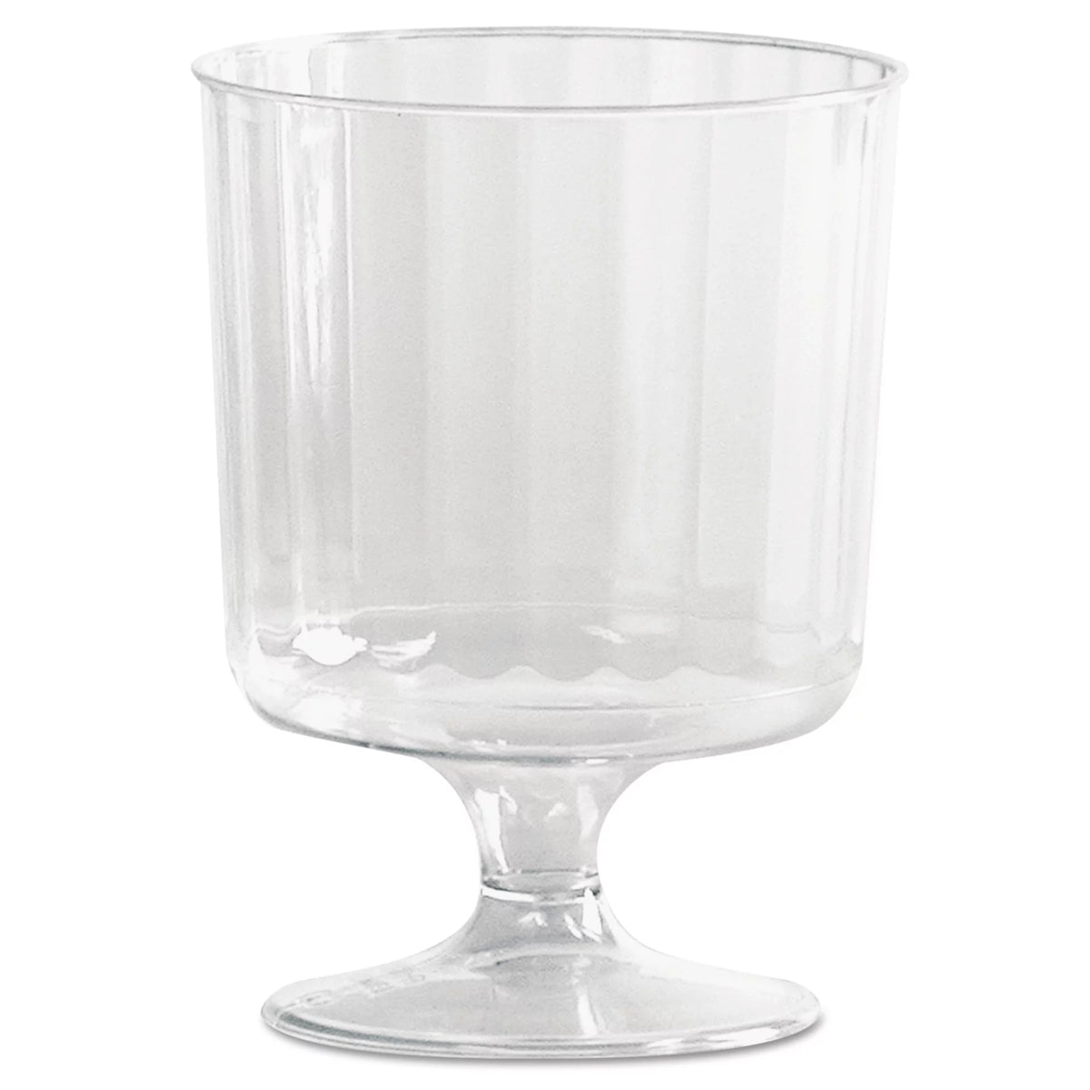 Clear 5 oz Fluted Plastic Wine Glasses 10/Pack I2671