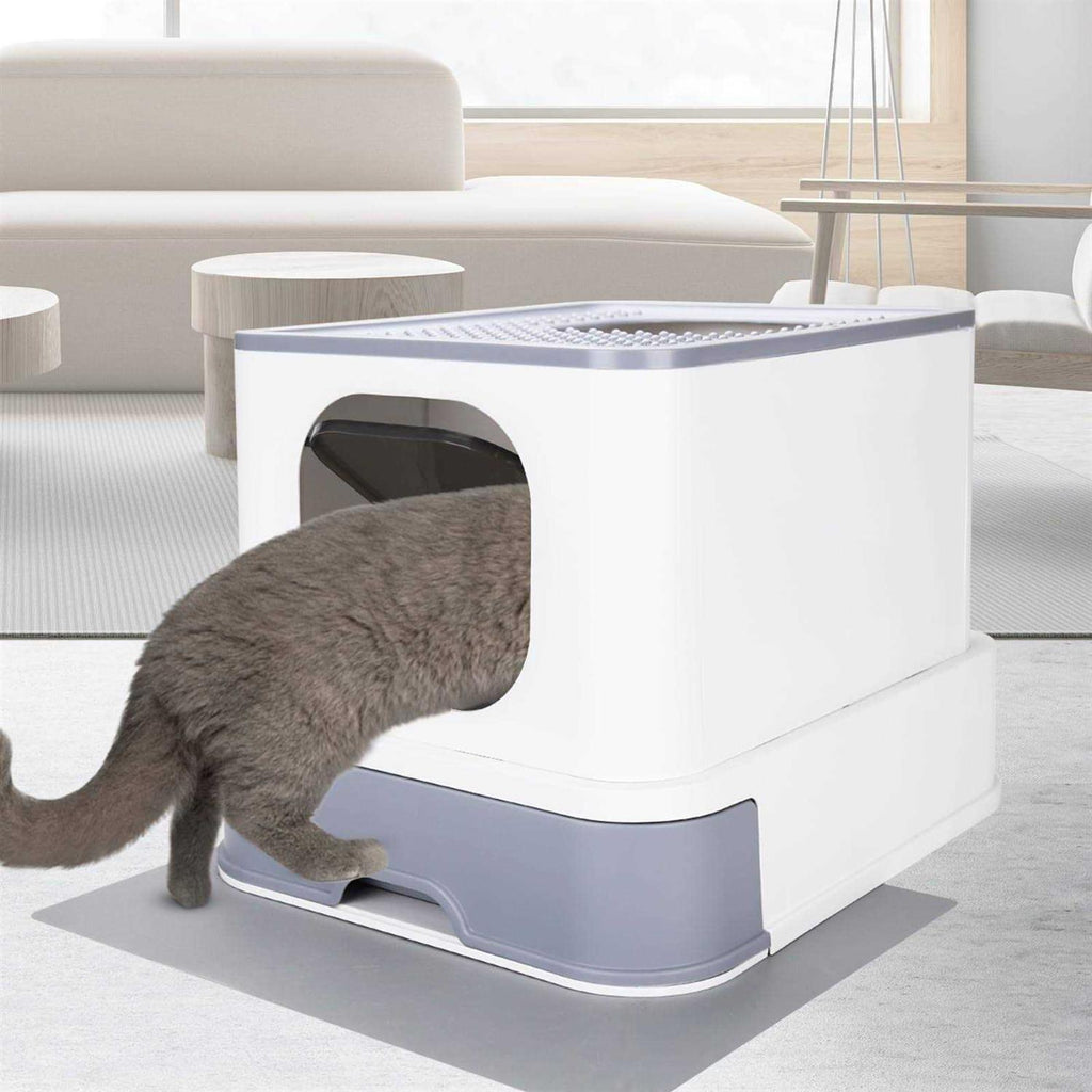 Large Top Entry Anti-Splashing Cat Litter Box with Lid Q7209