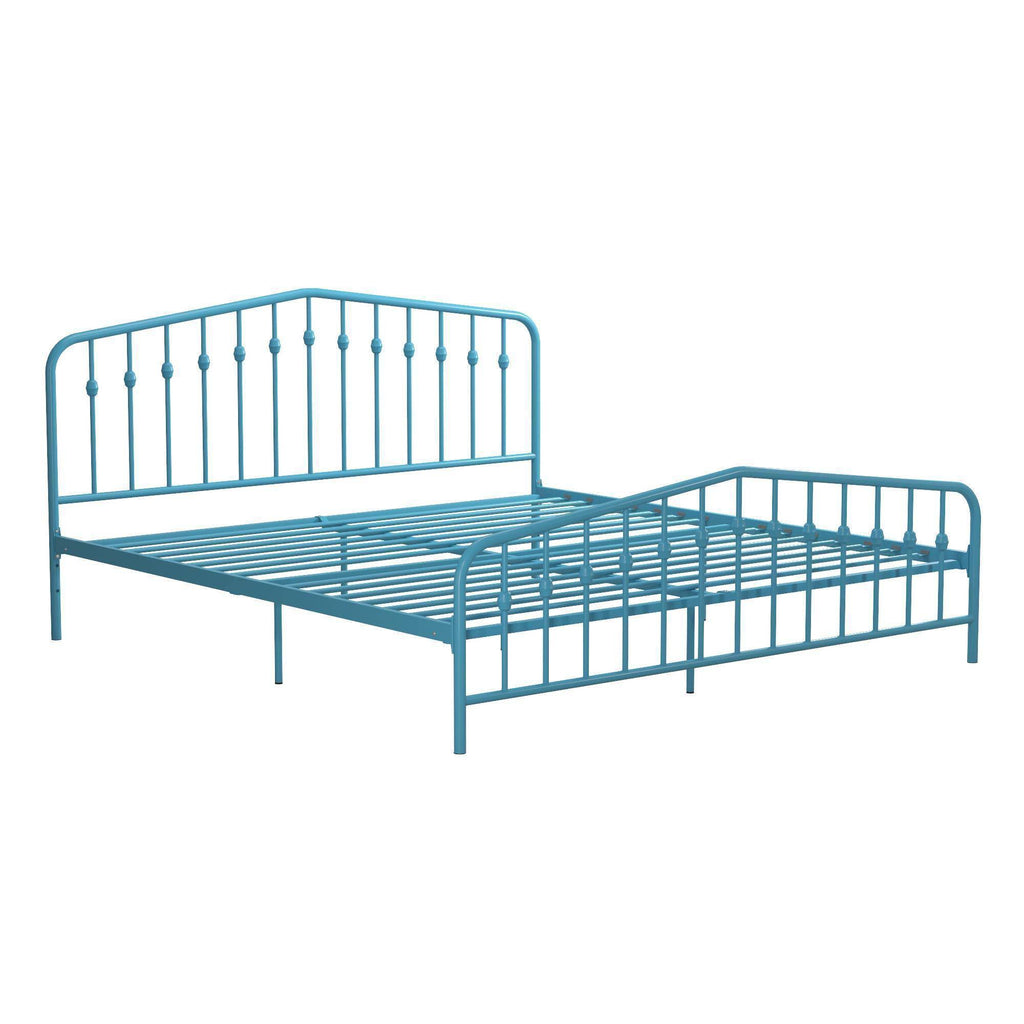 King Sea Blue Metal Bed E4951