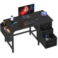 White 55 Inch Computer Desk with Fabric File Drawers Cabinet M101
