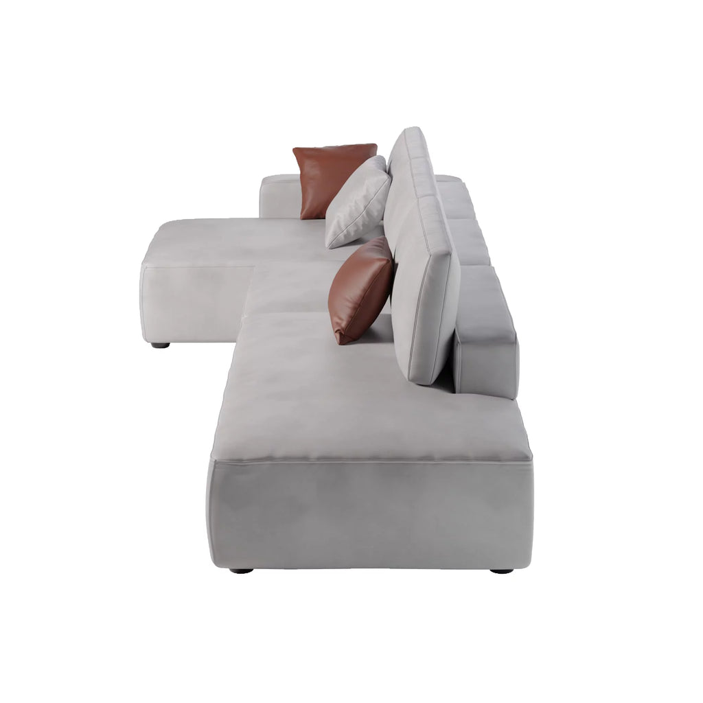 L-Shaped Leather Modular Sofa T491