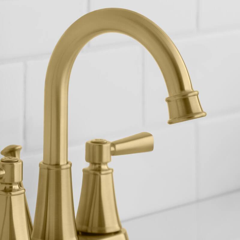 2-Handle High-Arc Bathroom Faucet in Matte Gold V8244