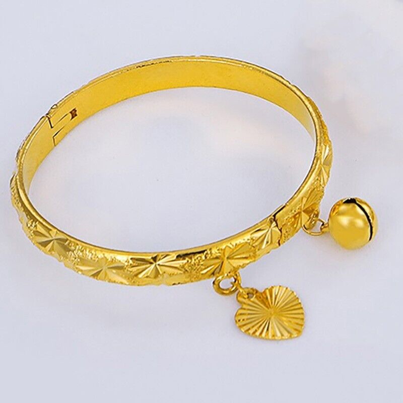 18k Gold Filled Sterling Silver Baby Bead Bell Bracelet C50857