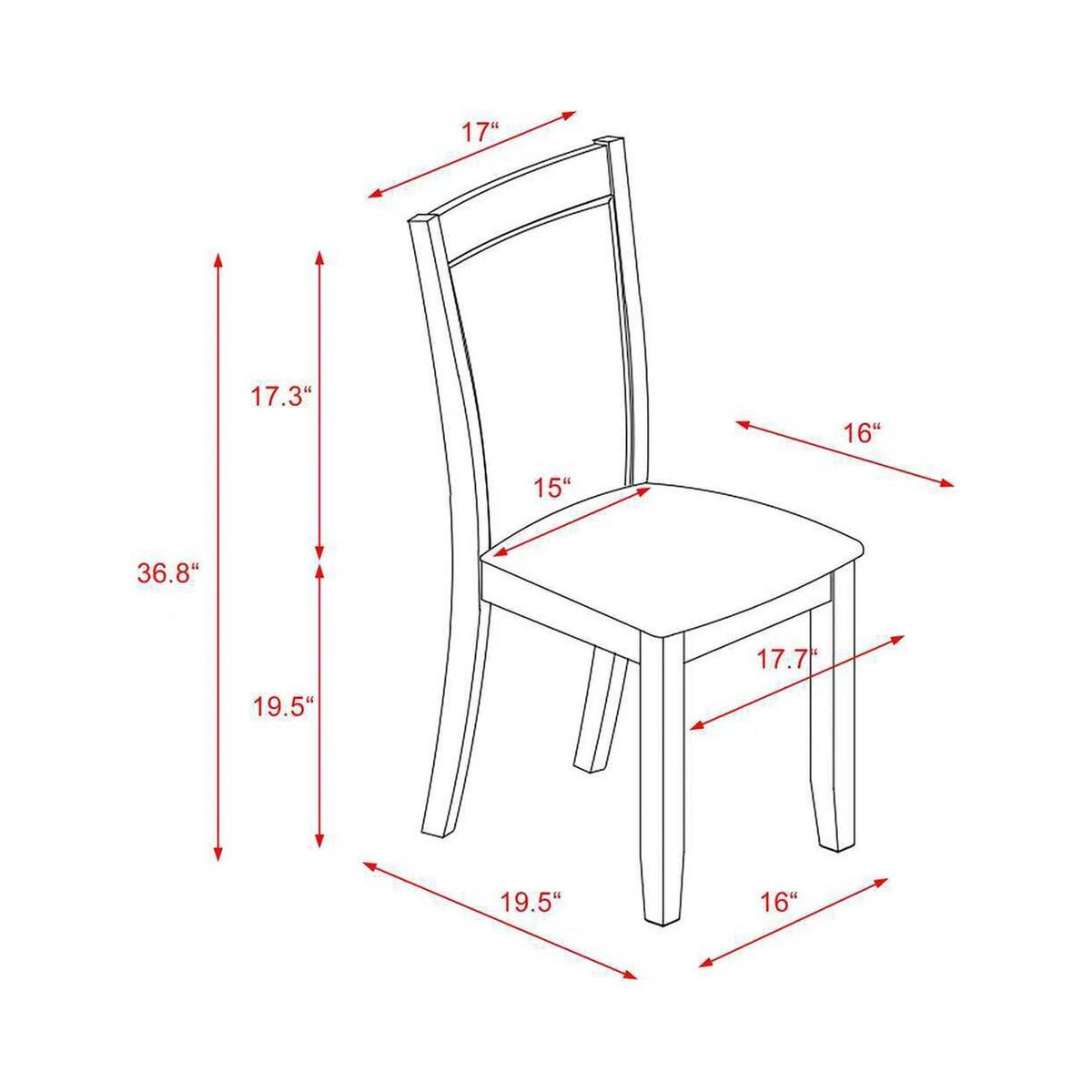7 Piece Wood Dining Set with 6 Chairs N28316